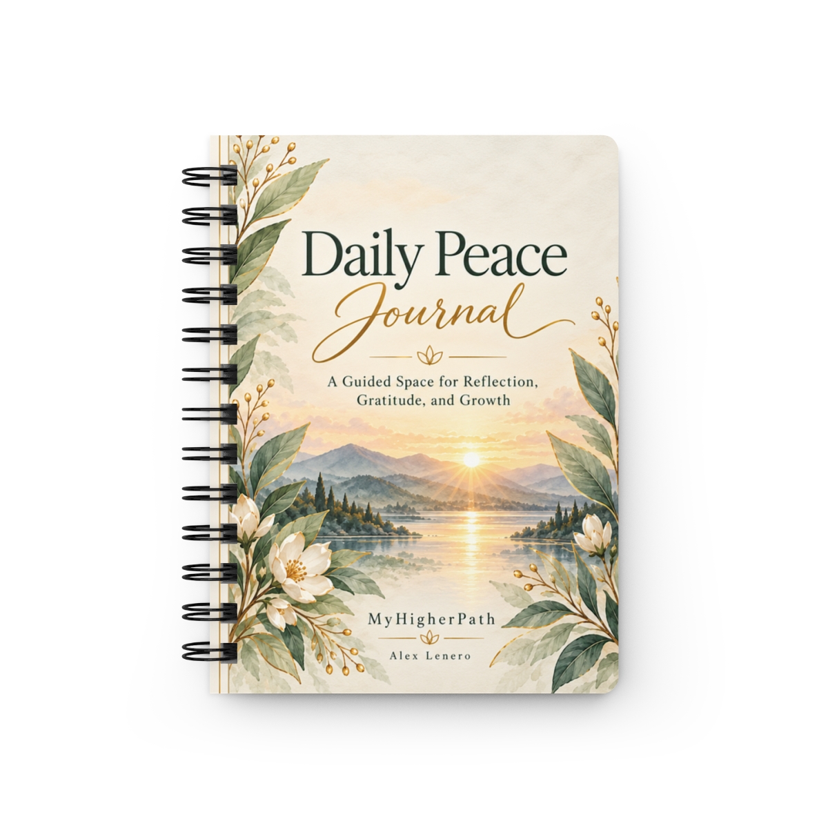Daily Peace Journal, Guided Reflection and Gratitude Spiral Bound Journal